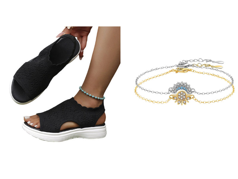 Women's Breathable Knit Platform Sandals Cushioned Sole