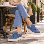 Chic Woven Side-Zip Platform Sneakers for Women