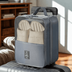 Oxford Cloth Travel Shoe Storage Bag 3-Compartment