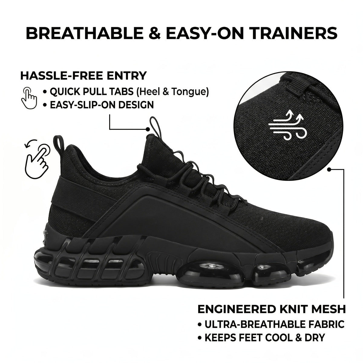 EaseStep™ Men's Lightweight Comfort & Support Sneakers