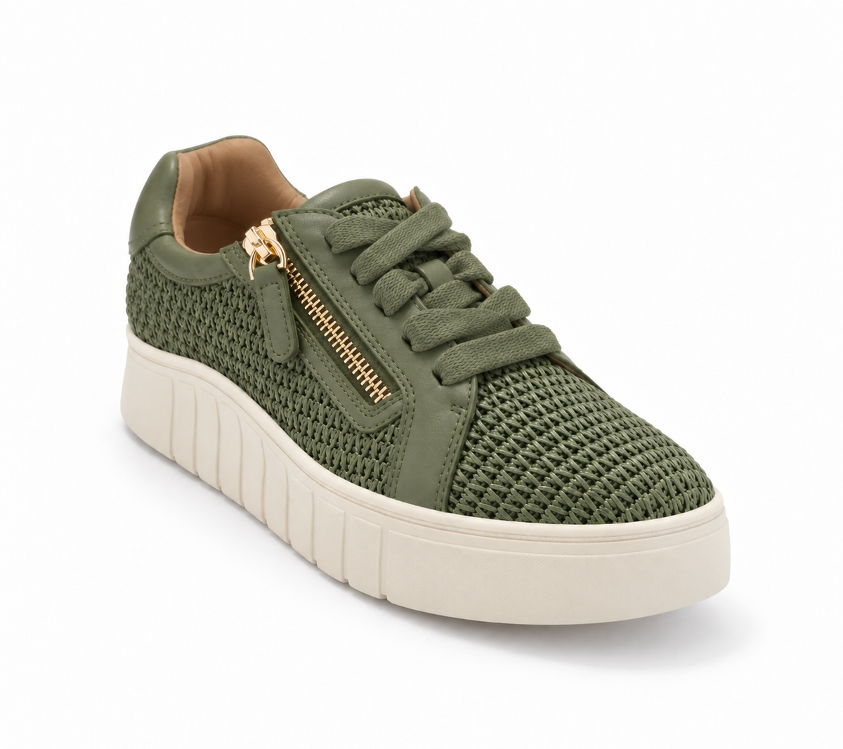 Women’s Woven Side-Zip Platform Sneakers